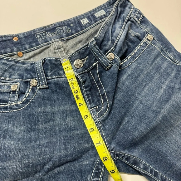 Miss Me Embellished Pocket Easy Boot Mid Rise Jeans Size 27 - Picture 8 of 11